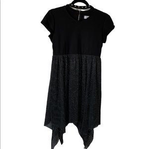 D. Signed by Disney Asymmetrical Black, Studded Collar Dress Ladies L (14-16)